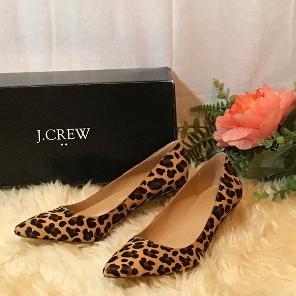 J. Crew Shoes - J. Crew Leather Calf Hair Kitten Heels in Leopard